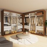 Closet Casal Sem Portas 8 Gavetas Paris Duo Premium Carvalho