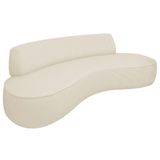 Sofá Curvo 2 Lugares Orgânico Escritório Recepção Sala Amsterdã 130cm Linho - Amarena Móveis Cor Bege