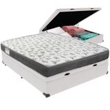 Cama Box Baú Branco E Colchão Iso100 Espuma D33 Casal Ortobom