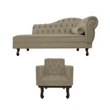 Kit Diva Recamier Diana 120cm Lado Esquerdo E 1 Poltrona Classic Suede - Amarena Móveis Cor Cappuccino