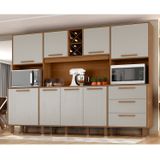 Kit De Armários Para Cozinha Mdp 8 Portas 3 Gavetas Apollo Cinamomo/areia