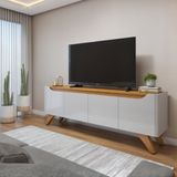 Rack Para Tv Até 58 Polegadas Grecia 4 Portas 180 Off White/naturalle