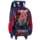 Mochila Escolar Aranha Spider 2 Em 1 Alças Rodinha Tam G