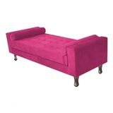 Recamier Baú Félix Solteiro 100cm Suede Rosê - Amarena Móveis Cor Pink
