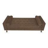 Recamier Baú Félix Solteiro 100cm Suede Rosê - Amarena Móveis Cor Marrom