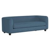 Sofá 3 Lugares Luxo Recepção Escritorio Sala Veneza 180cm Linho Cor Azul Royal