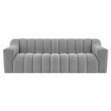 Sofá 2 Lugares Luxo Recepção Escritorio Sala Elegance 180cm Bouclé Cor Cinza