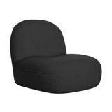 Poltrona Decorativa Orgânica Escritório Recepção Sala Amsterdã Linho - Amarena Móveis Cor Preto
