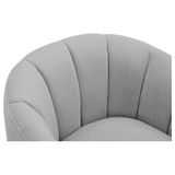 Poltrona Decorativa Sala De Estar Recepção Mavie Base De Ferro Preto Bouclé - Amarena Móveis Cor Cinza