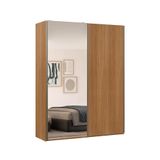 Guarda-roupa Solteiro Com Espelho Raffinato 100% Mdf 2 Pt Freijó