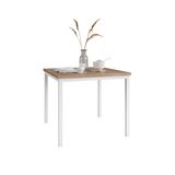Mesa De Jantar Quadrada Com Tampo De Mdf Adriana Amadeirado E Branco 90 Cm