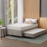 Cama Box Conjugada Solteirão Com Cama Auxiliar Premier Unibox Molas Ensacadas (63x108x198) Bege