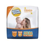 Fralda Descartável Pompom Clássica Econômica Tamanho Xg - 8 Pacotes Com 24 Fraldas - Total 192 Tiras