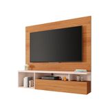 Painel Para Tv Até 55 Polegadas Brasil 1 Pt Freijó E Off White
