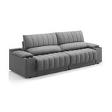Sofá 3 Lugares Retrátil E Reclinável Murano Com Porta-copos Velosuede Grafite 230 Cm