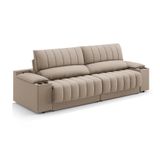 Sofá 3 Lugares Retrátil E Reclinável Murano Com Porta-copos Velosuede Capuccino 230 Cm