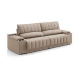 Sofá 3 Lugares Retrátil E Reclinável Murano Com Porta-copos Velosuede Capuccino 200 Cm
