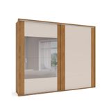 Guarda-roupa Casal Com Espelho Sevilha Flex 2 Pt 4 Gv Freijó E Off White