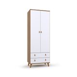 Guarda-roupa Infantil Encanto 2 Pt 2 Gv Nogal E Branco