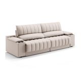 Sofá 3 Lugares Retrátil E Reclinável Murano Com Porta-copos Velosuede Areia 230 Cm