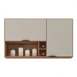 Armário Aéreo Firenze 2 Pt Amêndola E Nude 120 Cm