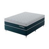 Cama Box Viúva York Com Colchão Molas Ensacadas (61x128x188) Azul E Branca