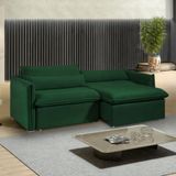 Sofá Cama Retrátil E Reclinável Aurora Verde