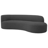 Divã Recamier Orgânico Tokyo 160cm Lado Direito Linho - Amarena Móveis Cor Cinza Escuro