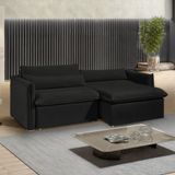 Sofá Cama Retrátil E Reclinável Aurora Preto