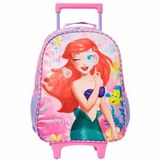 Mochila Escolar Princesa Ariel Disney Rodinha Tam G Infantil