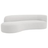 Divã Recamier Orgânico Tokyo 160cm Lado Esquerdo Bouclé - Amarena Móveis Cor Branco