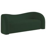 Sofá Curvo 3 Lugares Orgânico Sala Recepção Escritório Coréia 180cm Linho Cor Verde