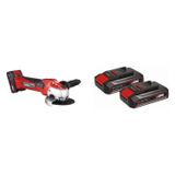 Kit Esmerilhadeira Angulara Bateria Te-ag 18/115 Solo Com Kit Bateria X-change 2 Unidades 18v 2,5ah Preto