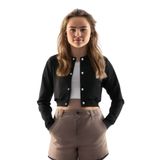 Jaqueta Cropped Moletom Feminina Casual Lisa Básica