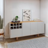 Buffet Para Sala De Jantar 3 Poras 1 Gaveta Duna Off White/naturalle