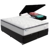 Cama Box Baú Preto E Colchão Amsterdã Molas Ensacadas Queen Probel