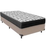Cama Box Bege E Colchão Iso100 Espuma D33 Solteiro Ortobom