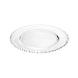 Prato Raso Cristal Pearl Bolinhas Wolff 28 Cm Transparente
