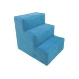 Escada Escadinha Pet Cachorro 3 Degraus Rampa Suede Grace Cor:azul Turquesa
