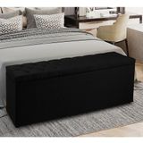 Recamier Baú 1,60m Madrid Suede Preto