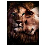 Quadro Decorativo Leão Leoa Animal 004 30cmx42cm