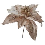 Flor Artificial Natal Veludo E Lantejoulas Haste 30m 30cm