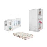Berço Cômoda Colch.guarda Roupa Inf. Nicho Branco-fdecor