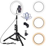 Ring Light Portátil Iluminador Led Usb 26cm + Tripé