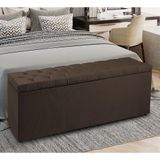 Recamier Baú 0,90m Madrid Suede Marrom