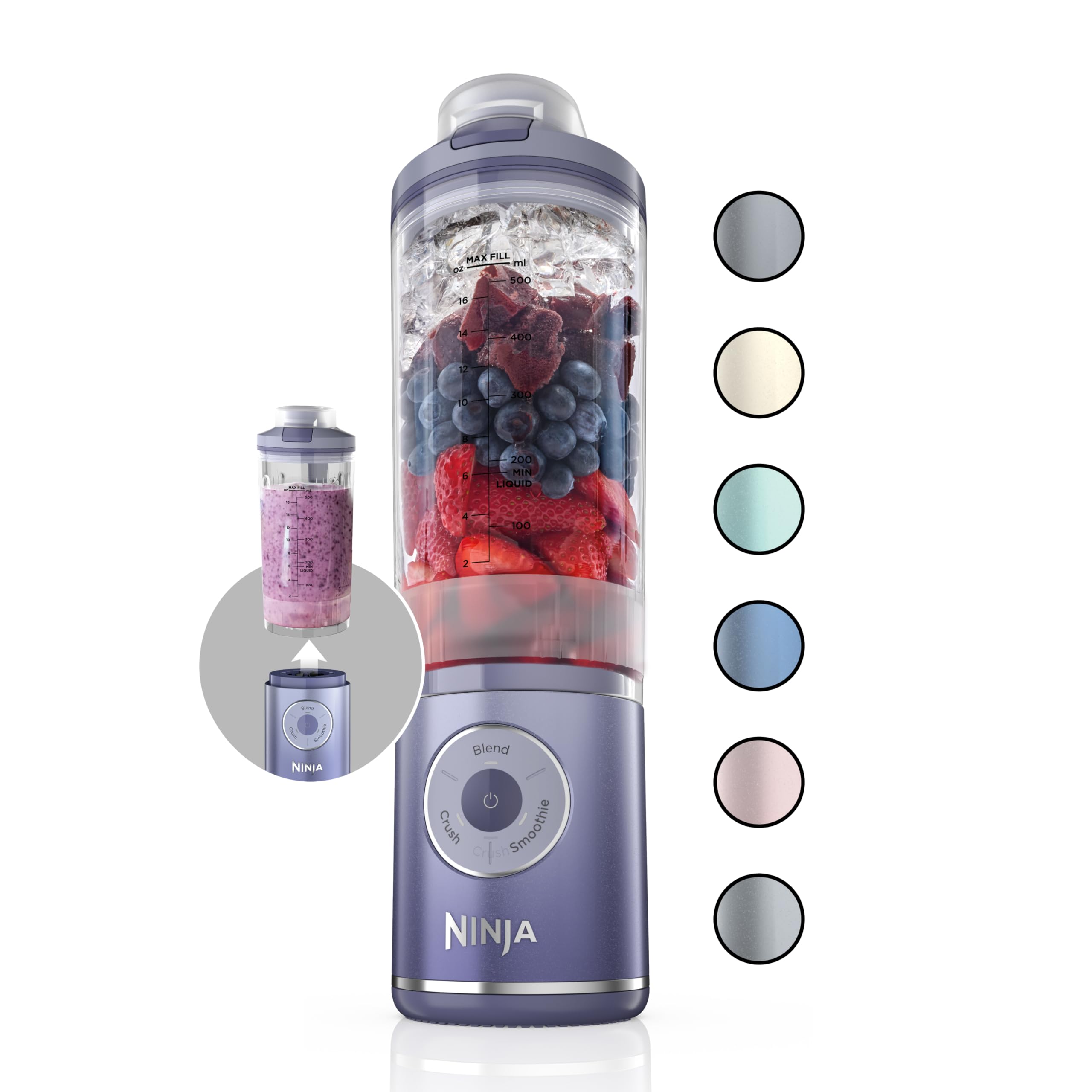 Liquidificador Portátil Ninja Blast Max Cordless 650 Ml De Lavanda