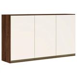 Armario Aereo 3 Portas 120cm Em Mdf Kali Premium Amendoa / Off White - Nicioli