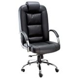Poltrona Presidente Luxuosa Com Braços Fixos Firenze Preto