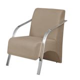 Poltrona Vênus 1 Lugar Pé Alumínio suede Cappuccino