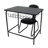 Mesa Escolar Com Cadeira De Escritório Mesa Escolar Preto